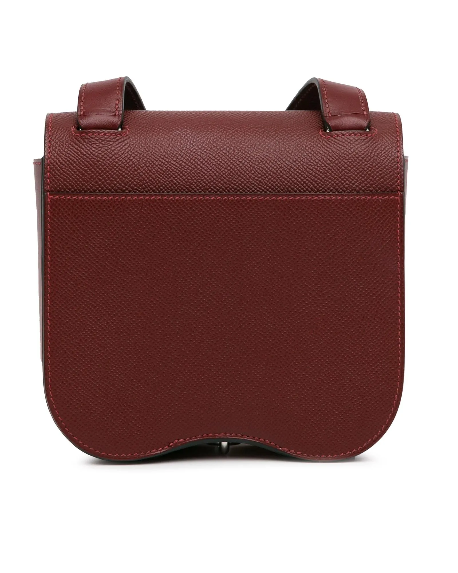 Herms Petit H Crossbody Bag in Burgundy Leather