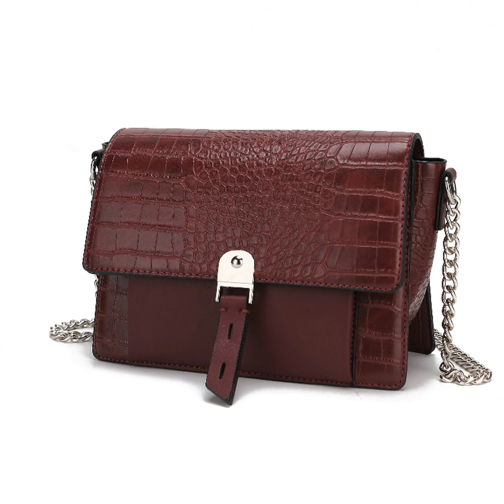 Hope Crocodile Embossed Vegan Leather Women's Shoulder Bag