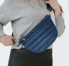 JOLIE PUFFER BELT BAG- Navy