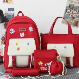 Kawaii Girls Backpack With Pins and Bear- KSB6061