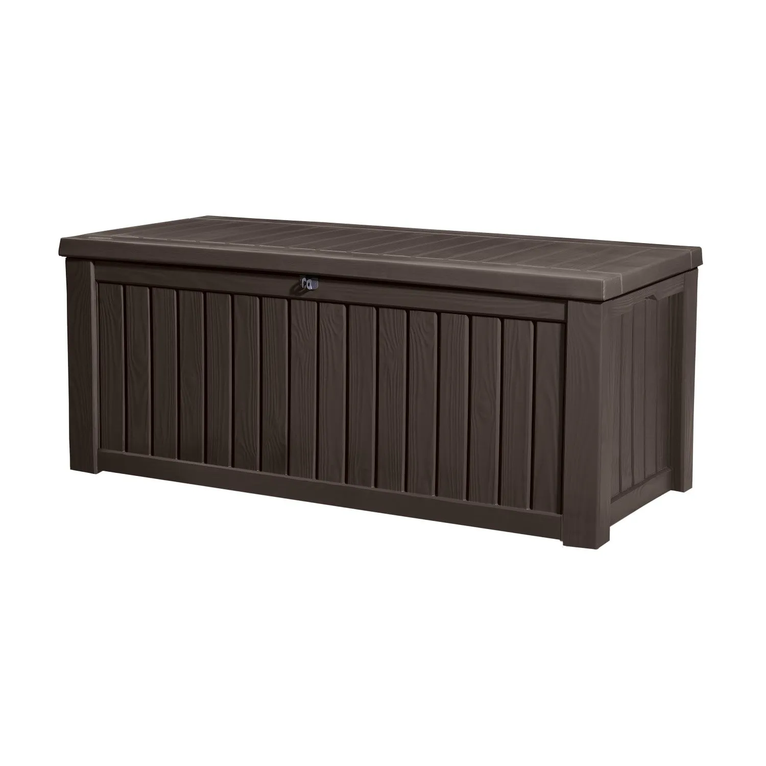 Keter - Rockwood Storage Box Wood Effect 570L Anthracite, Brown