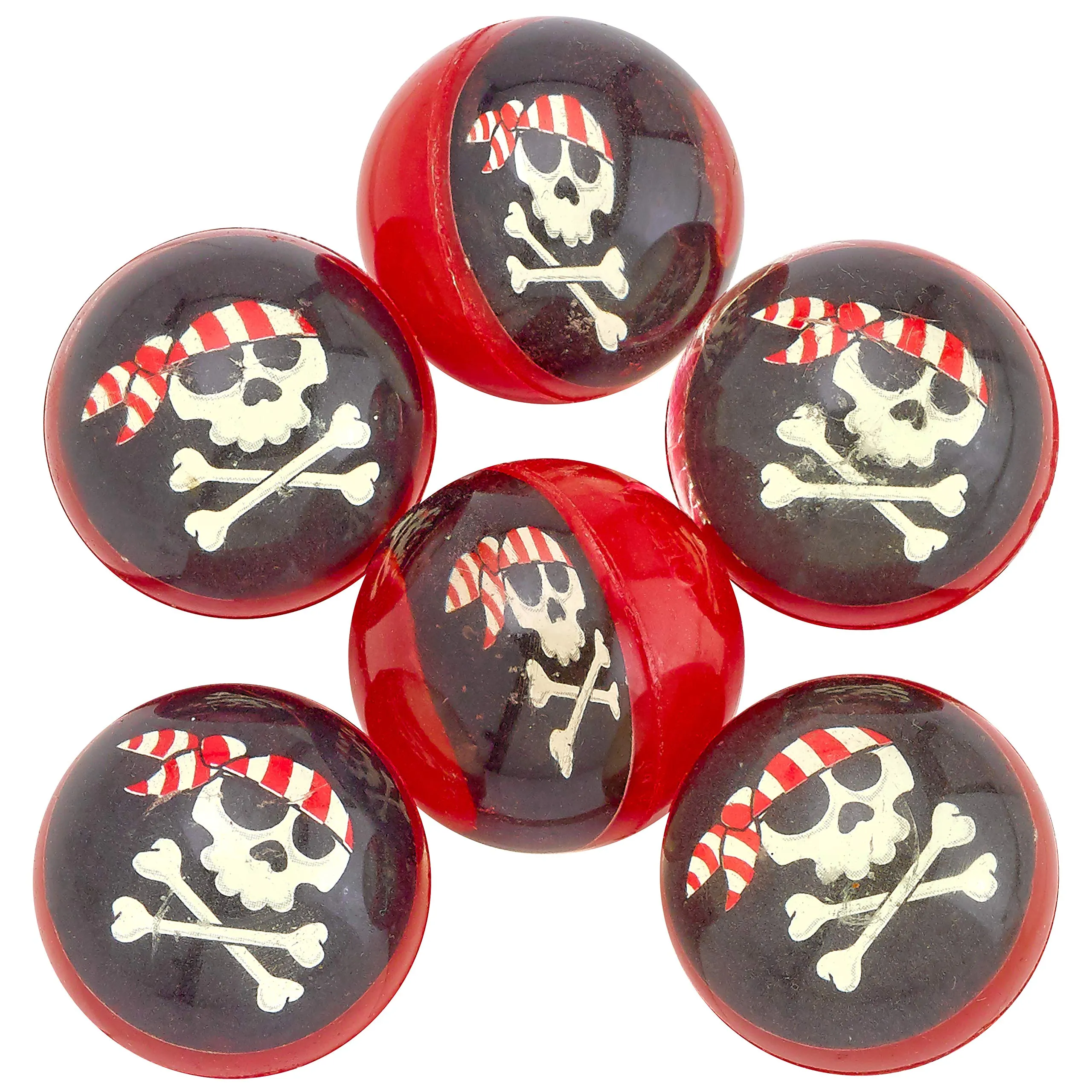 Kicko Pirate Bounce Balls - 24 Pack - 32 mm - for Kids, Party Favors, Stocking Stuffers