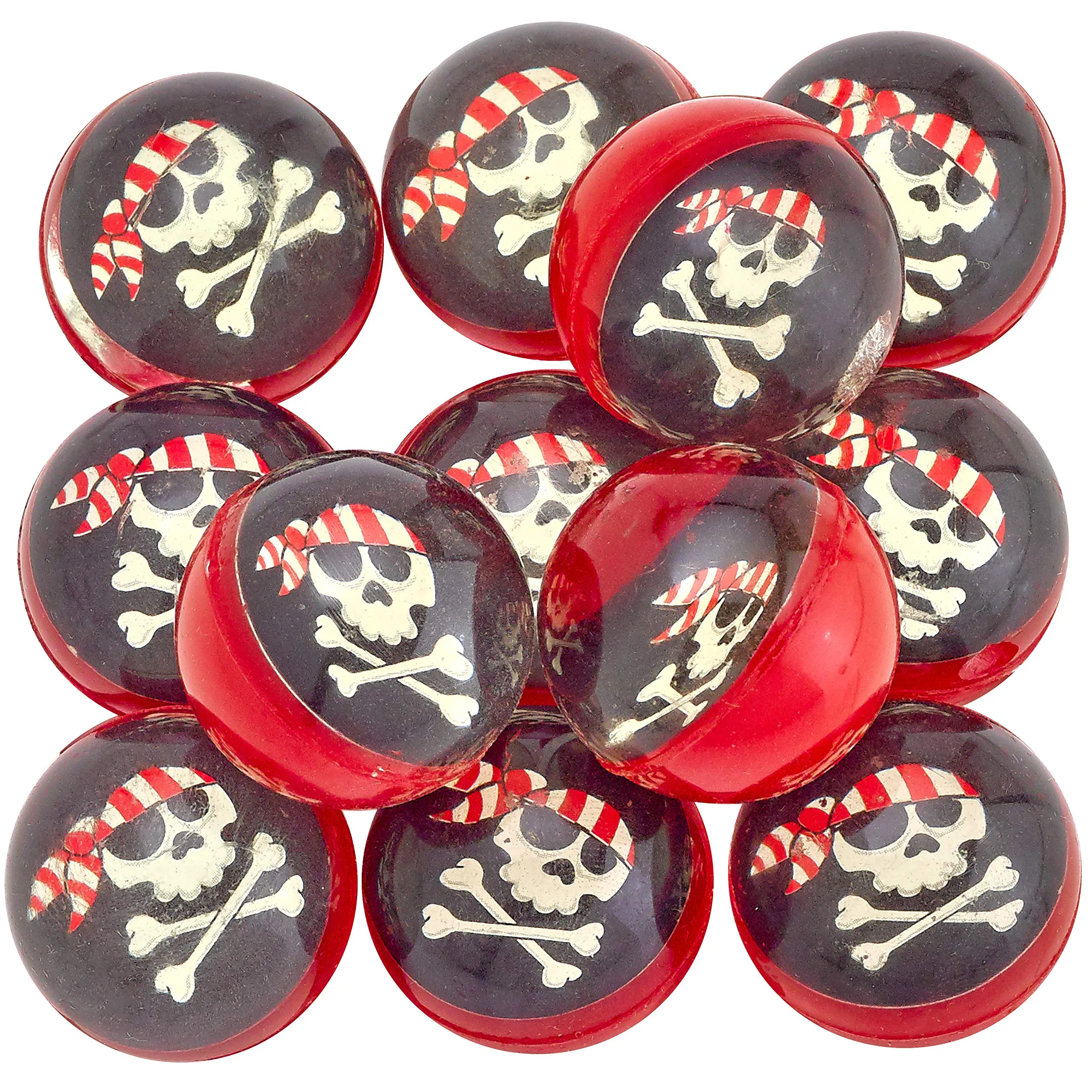 Kicko Pirate Bounce Balls - 24 Pack - 32 mm - for Kids, Party Favors, Stocking Stuffers