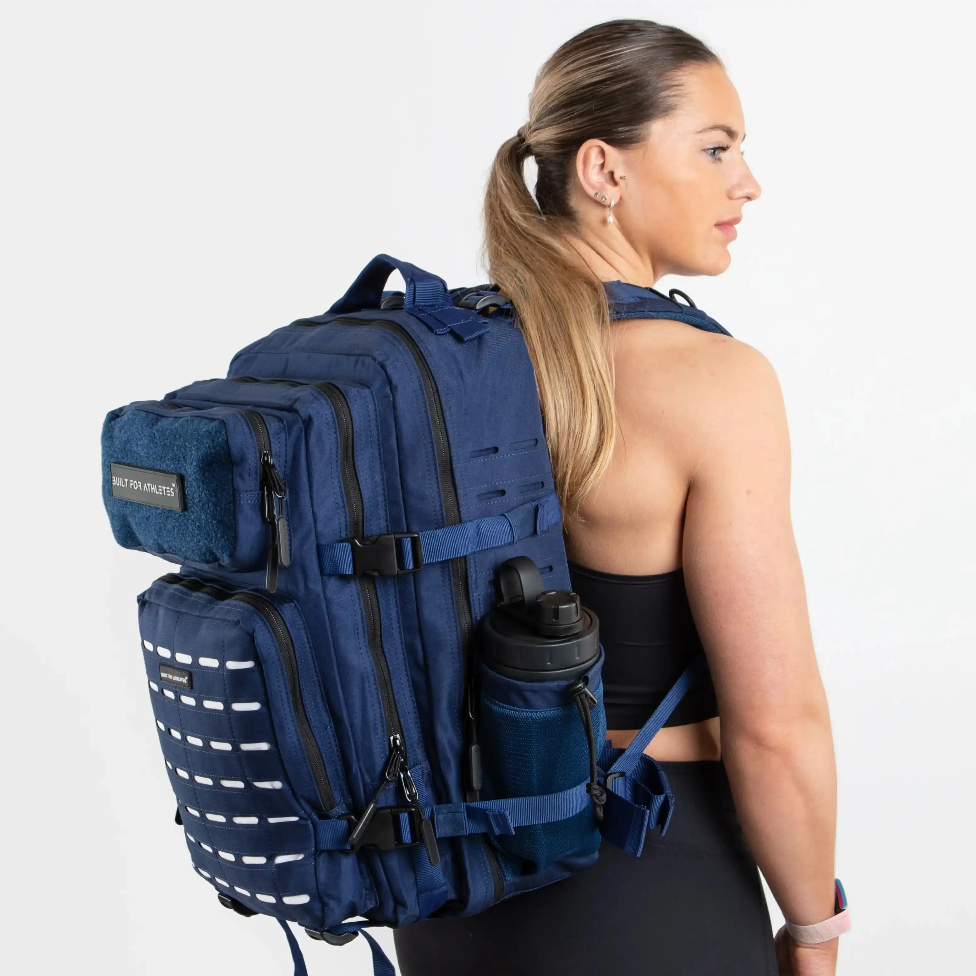 Large Navy & White Gym Backpack