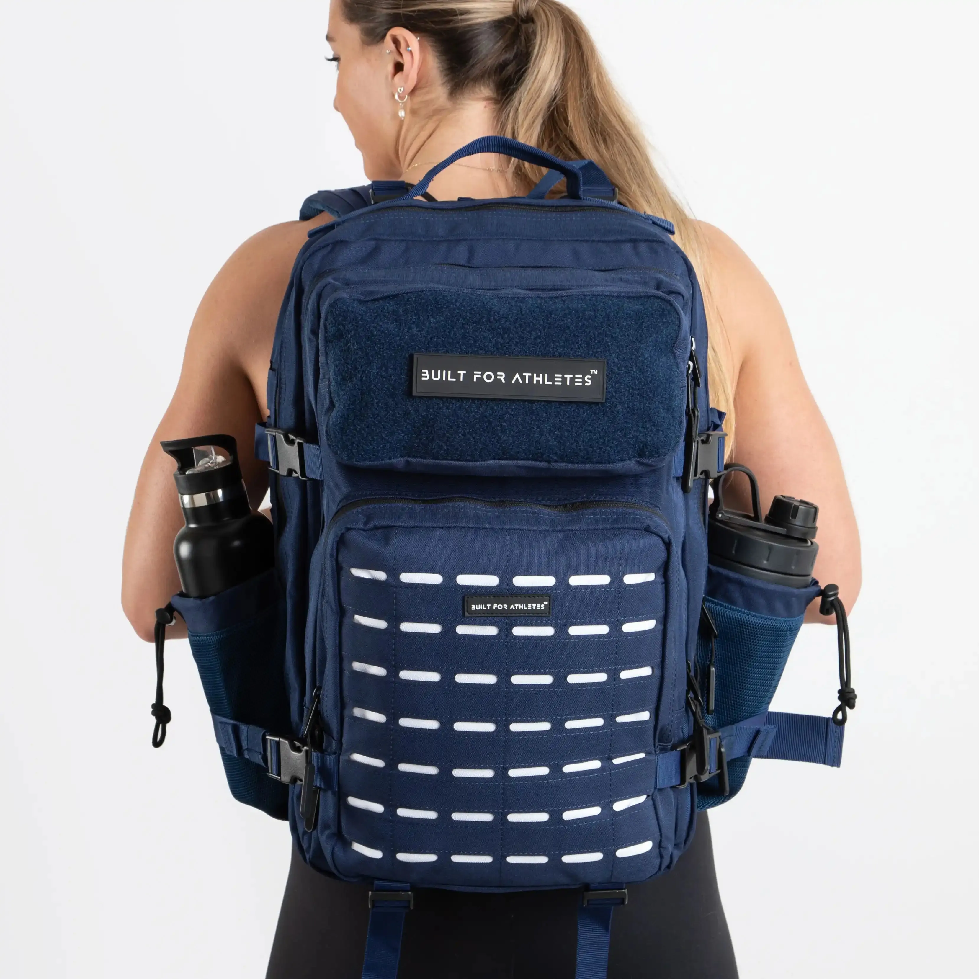 Large Navy & White Gym Backpack