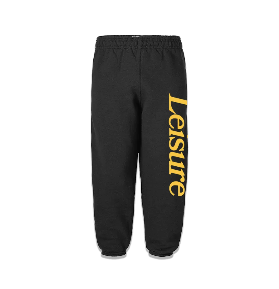 LEISURE - Black and Yellow Logo Sweats