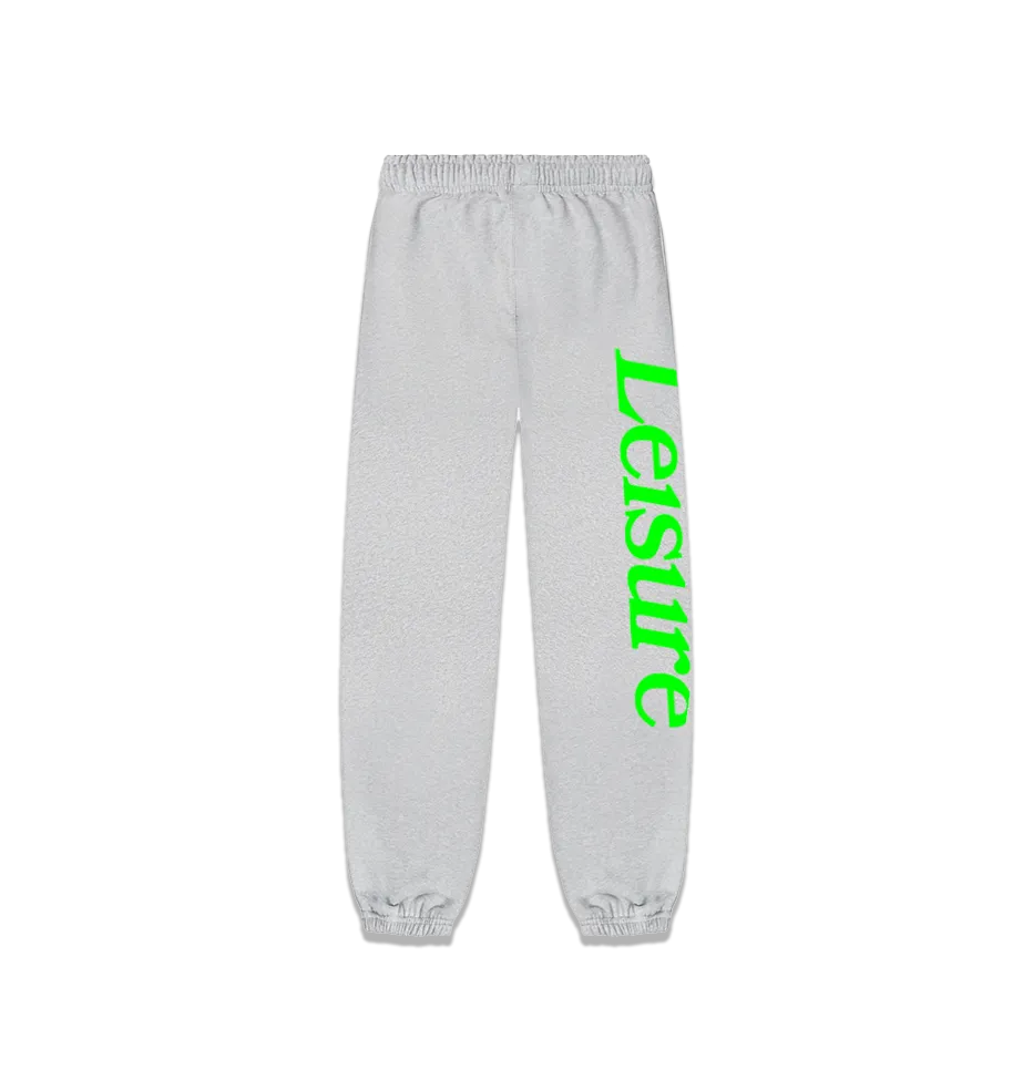 LEISURE - Gray and Green Logo Sweats