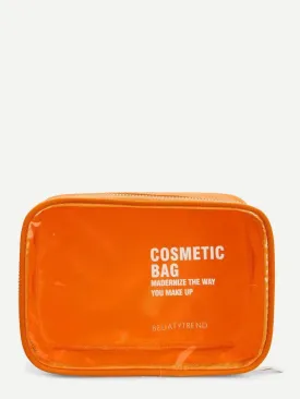 Letter Print Makeup Bag