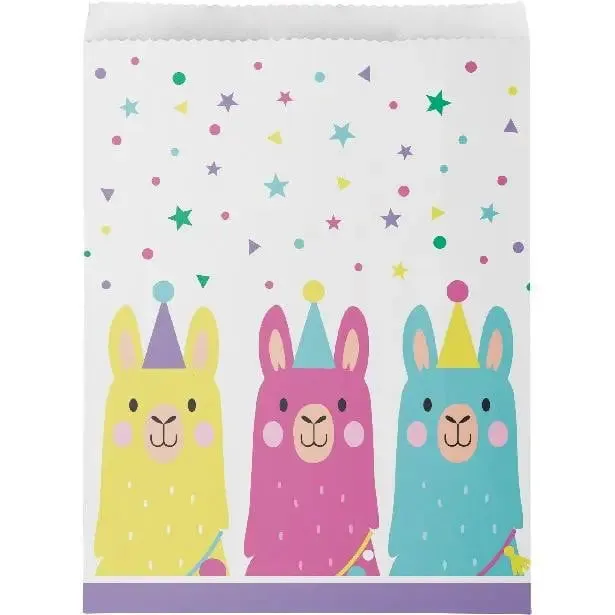 Llama Party Paper Treat Bags - 8 Pkt