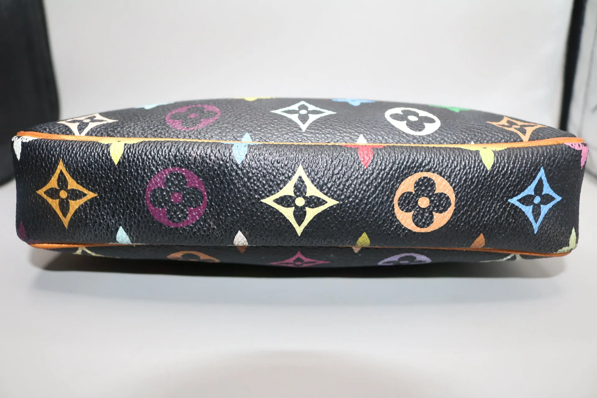 Louis Vuitton Multicolor Monogram Pochette On Black Coated Canvas