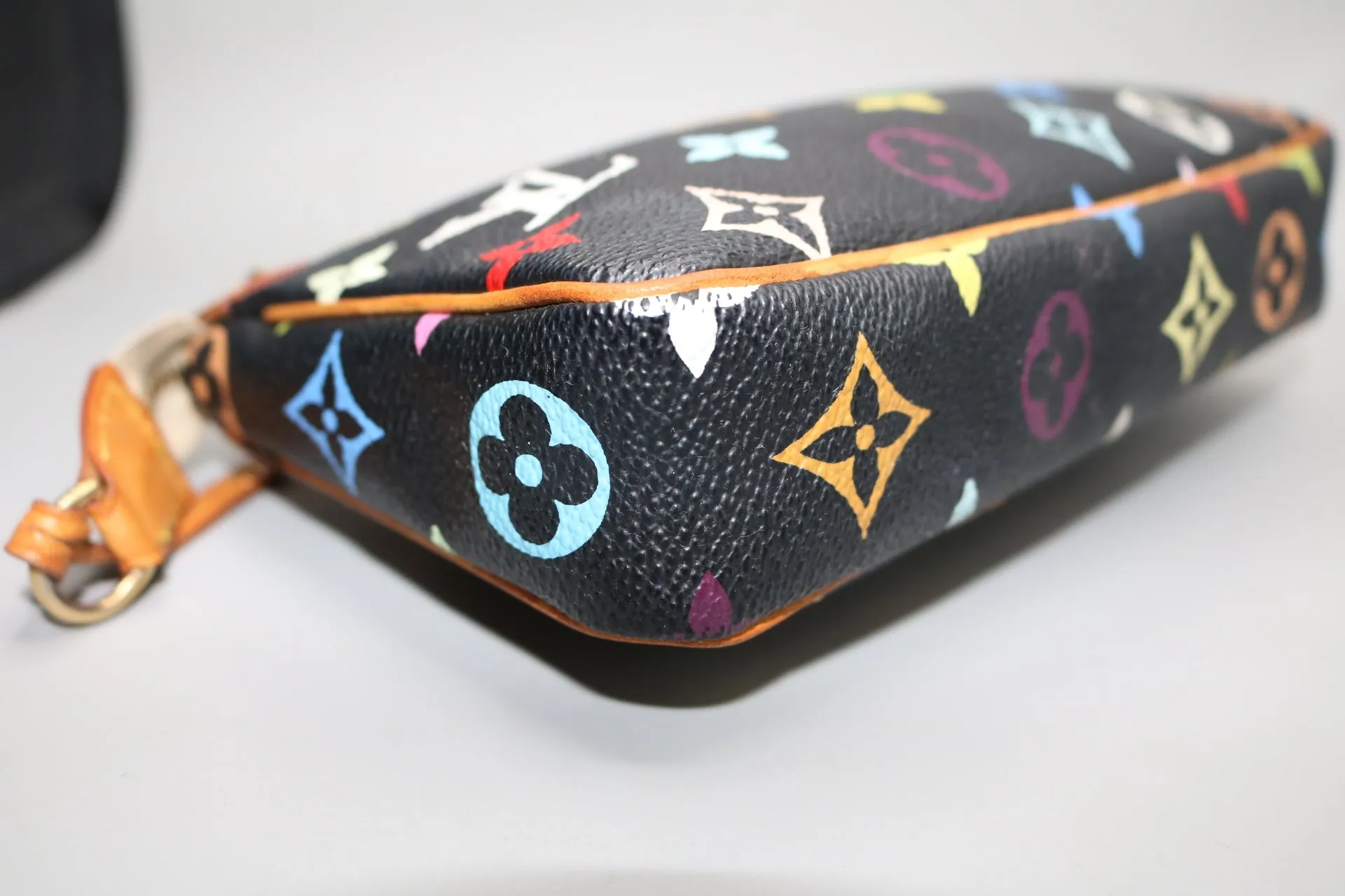 Louis Vuitton Multicolor Monogram Pochette On Black Coated Canvas