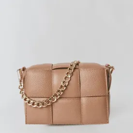 Margot Leather Woven Bag | Light Tan