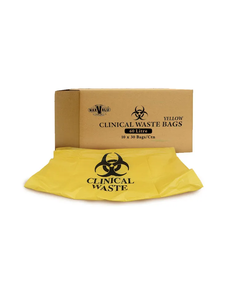 MaxValu Yellow Printed Clinical Waste Bags