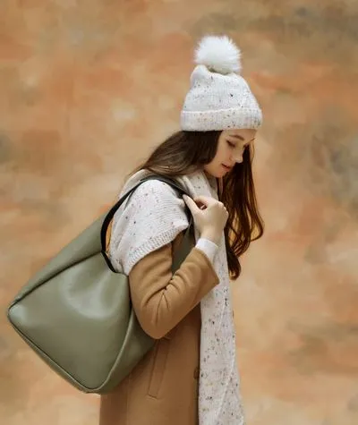 Maya Shoulder Bag -Sage With Black