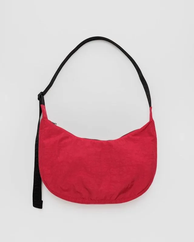 Medium Nylon Crescent Bag - Candy Apple (47" Strap)