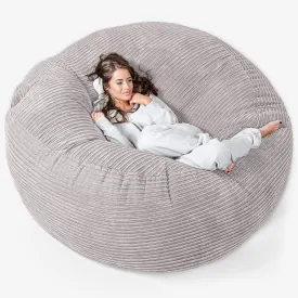 Mega Mammoth Bean Bag Sofa - Cord Silver Grey