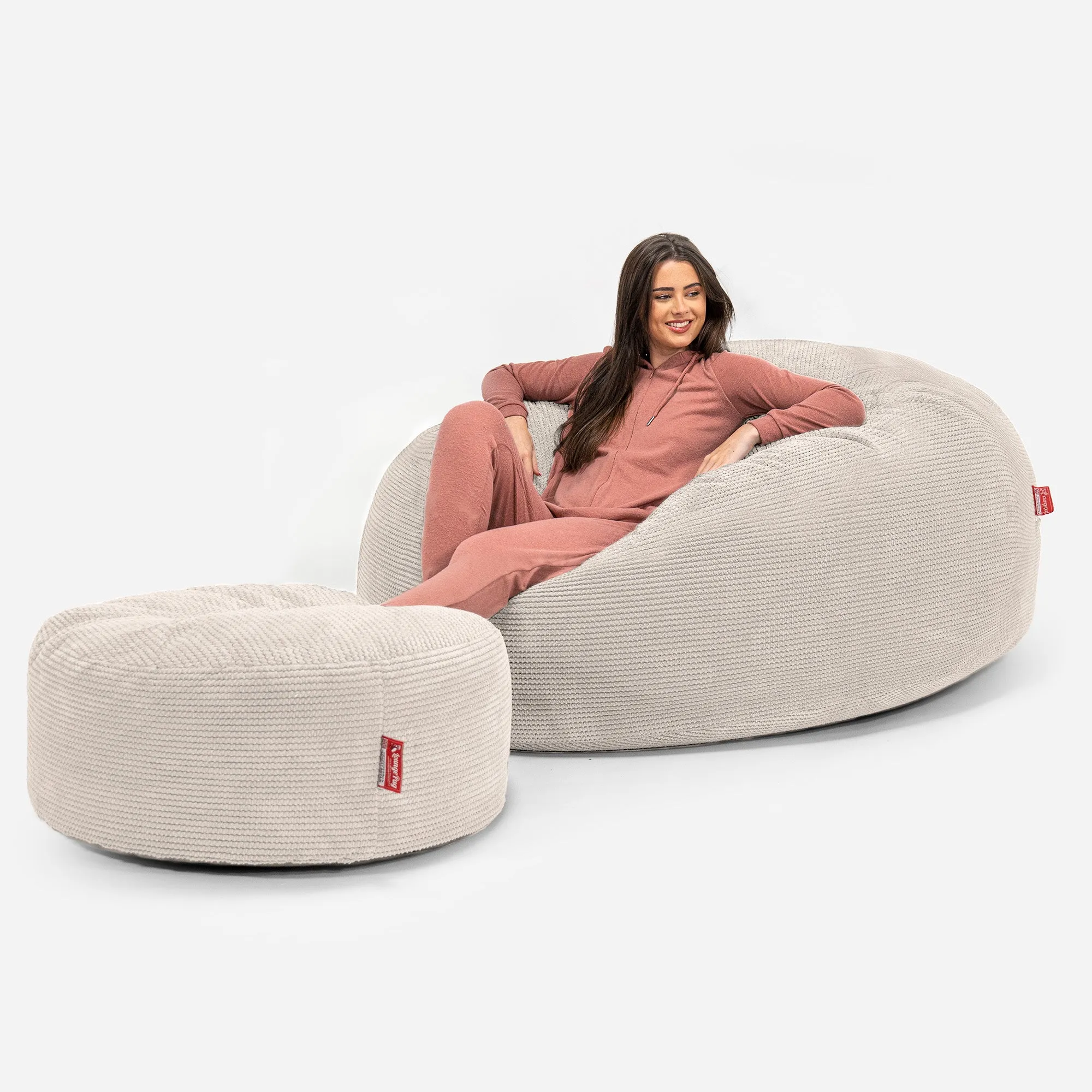 Mega Mammoth Bean Bag Sofa - Pom Pom Ivory