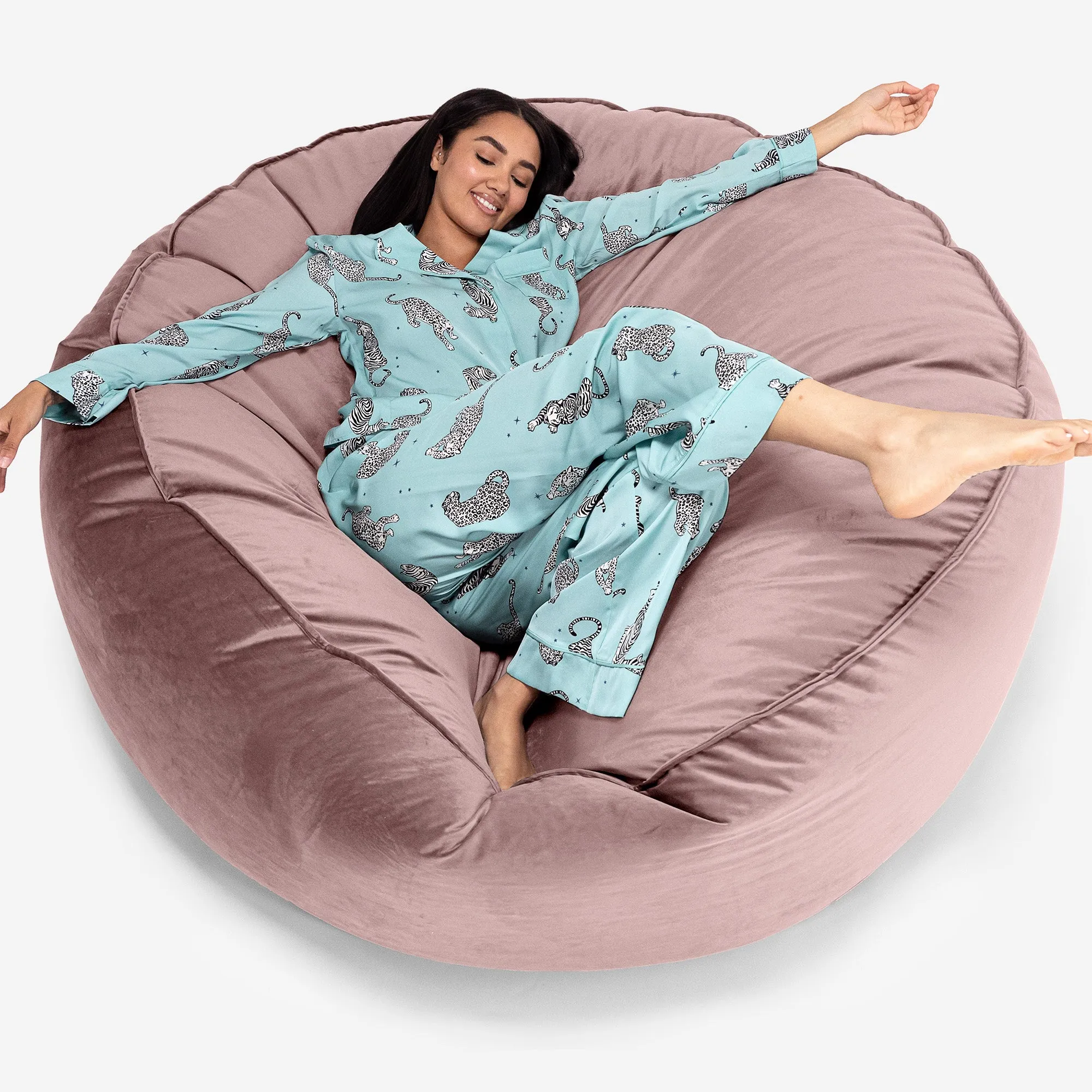 Mega Mammoth Bean Bag Sofa - Velvet Rose Pink