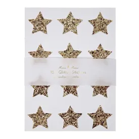 Meri Meri Gold Glitter Star Stickers