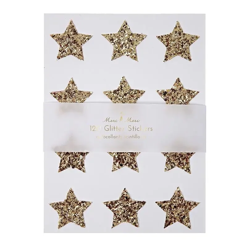 Meri Meri Gold Glitter Star Stickers