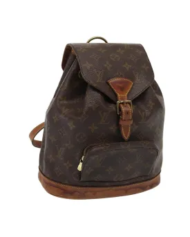 Monogram Canvas Backpack with Shoulder Strap and Serial Number