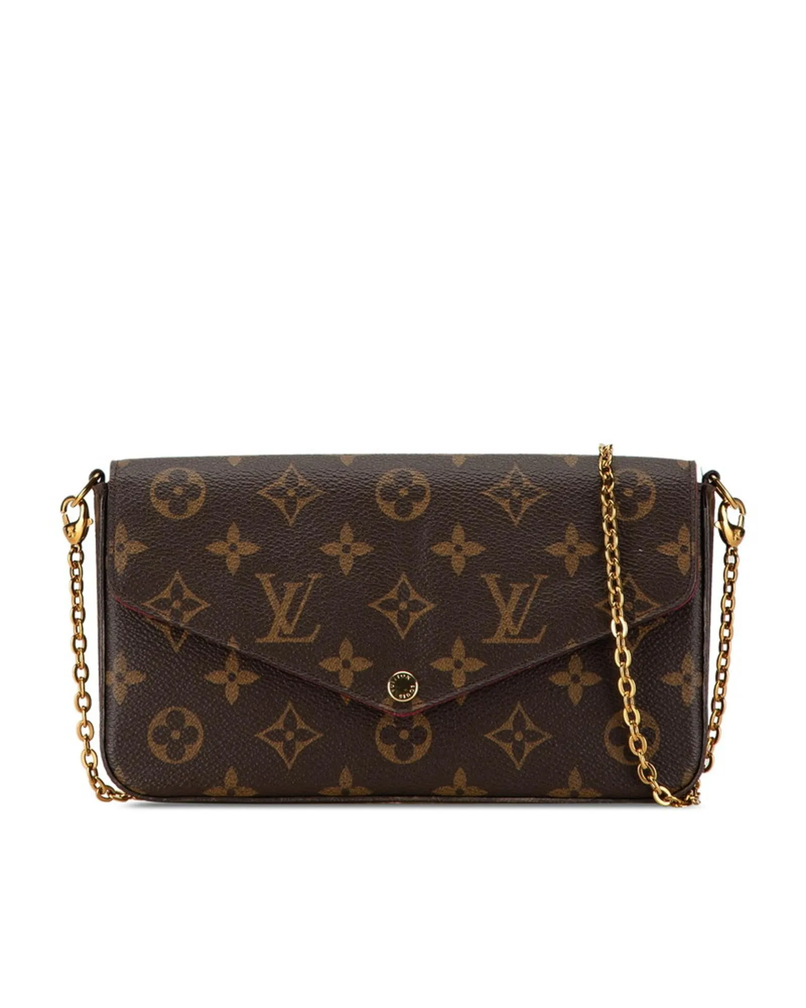 Monogram Canvas Chain Crossbody Bag with Shoulder Strap