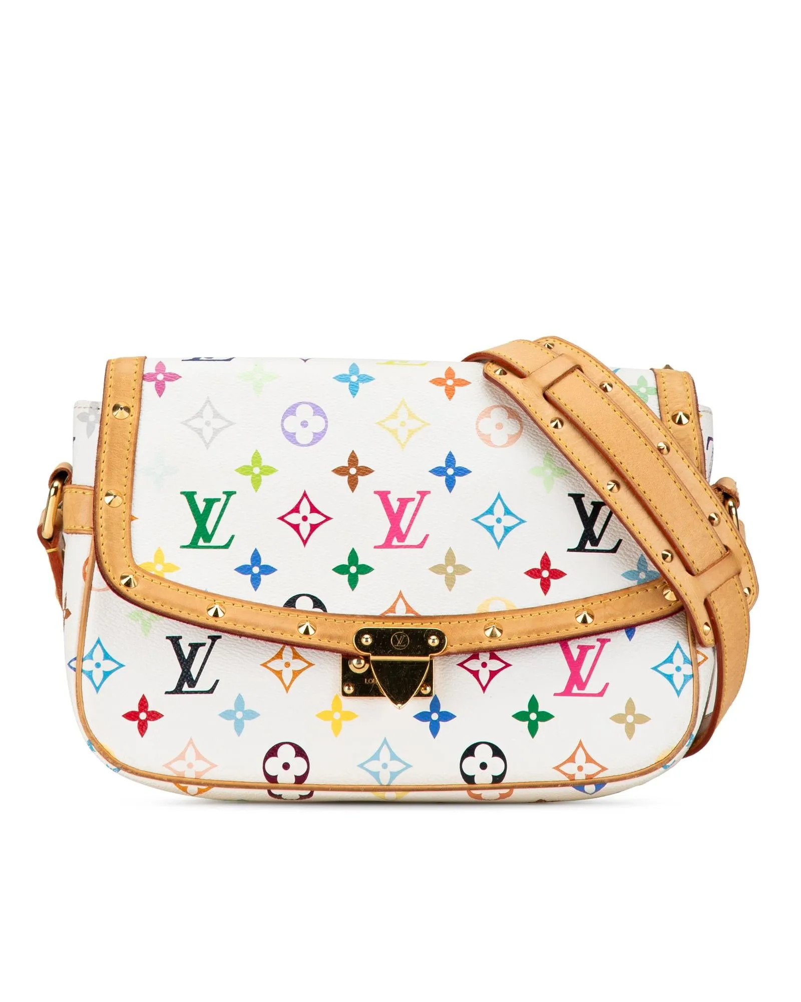 Monogram Multicolore Canvas Bag with Vachetta Leather Trim and Studs Detail