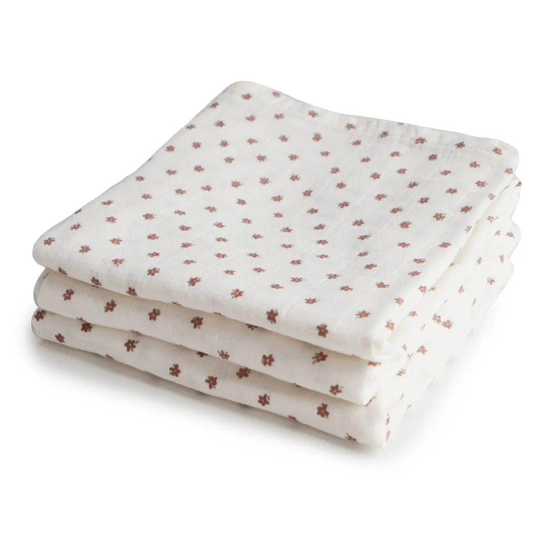 Mushie Organic Cotton Muslin Cloths- 3 Pack