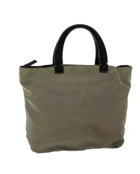 Nylon Khaki Hand Bag