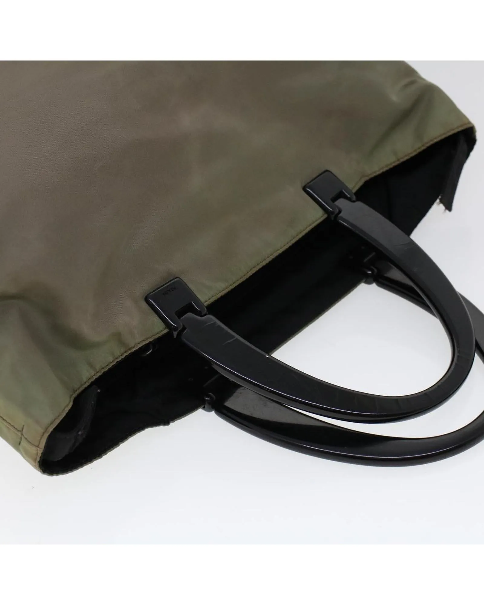 Nylon Khaki Hand Bag