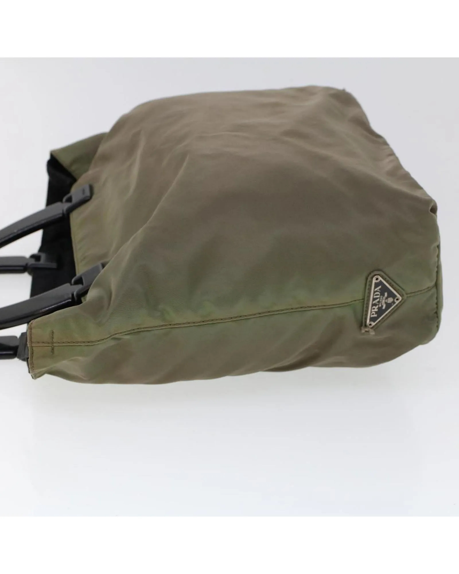 Nylon Khaki Hand Bag