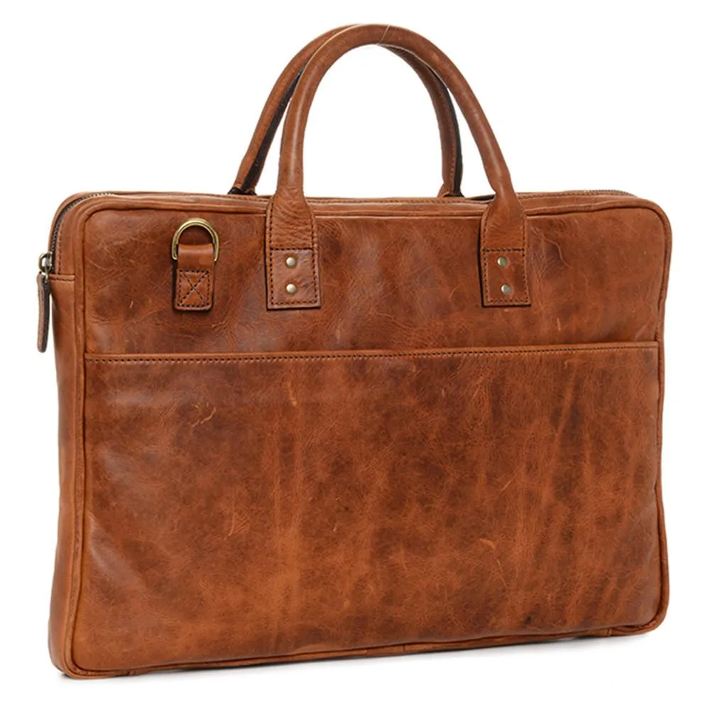 ONA The Leather Kingston Laptop Briefcase - Antique Cognac (ONA040LBR)