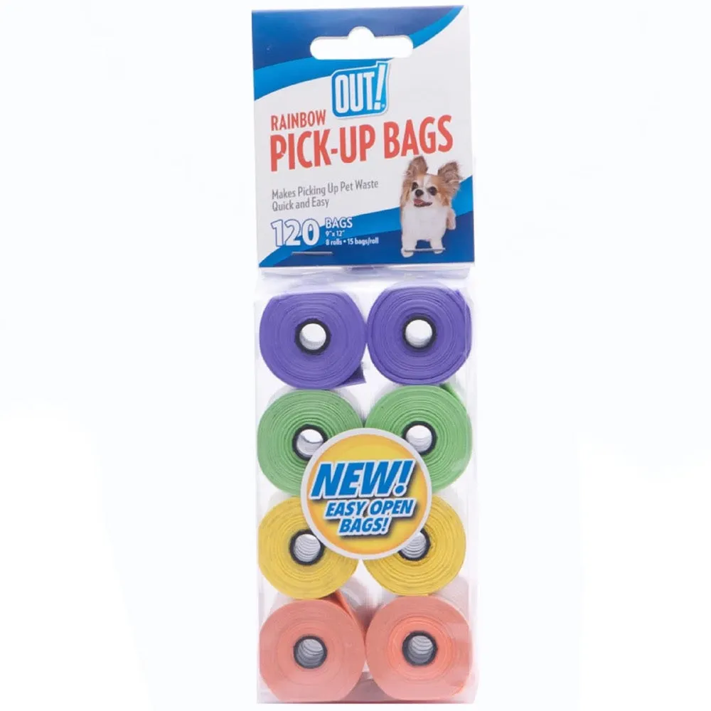 OUT! Rainbow Colored Dog Waste Pickup Bags 120ct