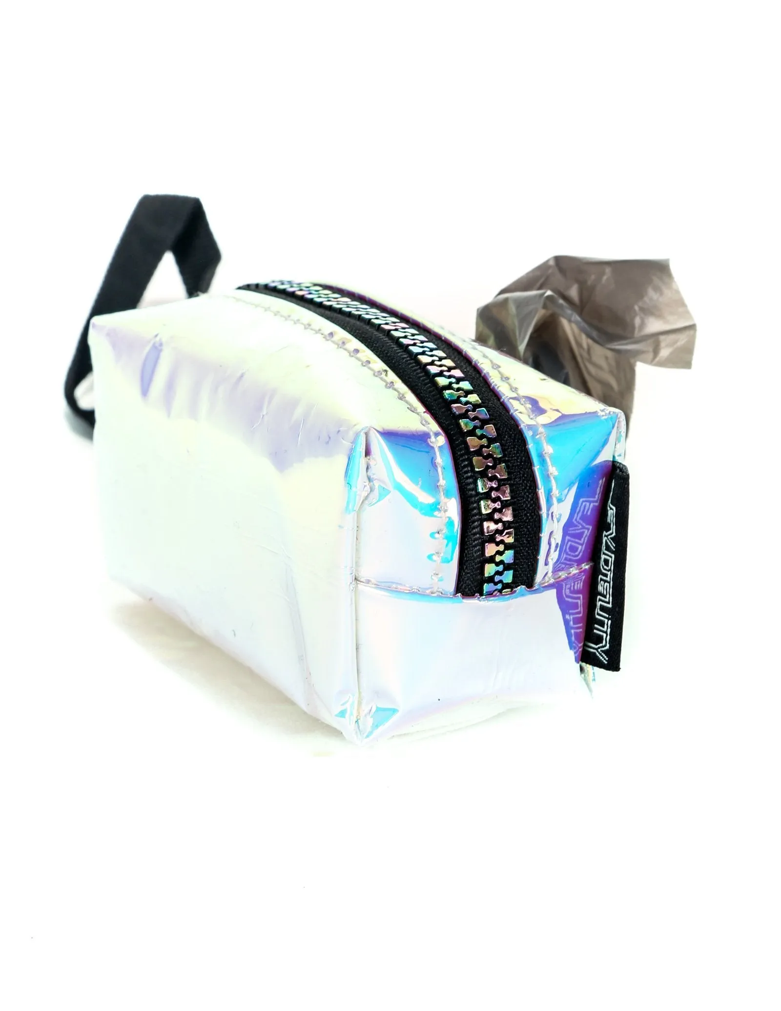 poopyCUTE | Cute Poop Bag Holder | MIRROR White Iridescent