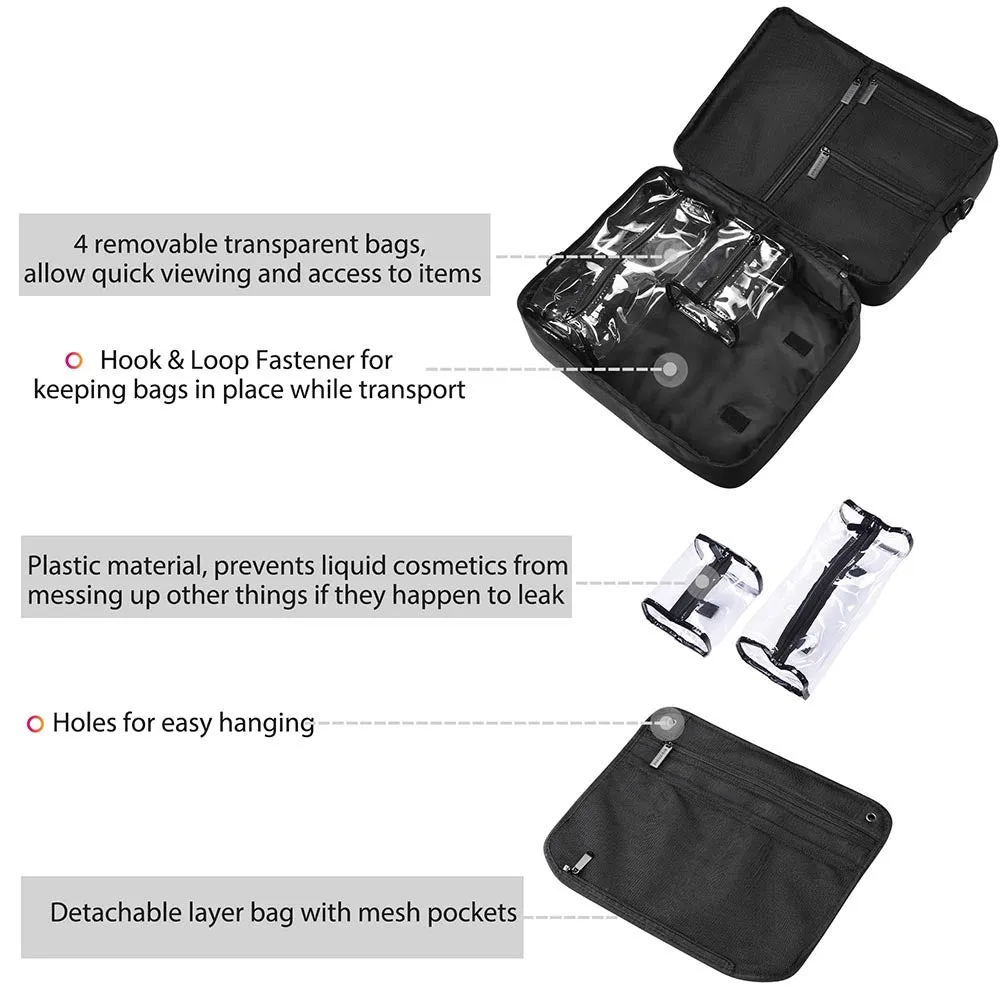 Portable Train Case with Divider Bags