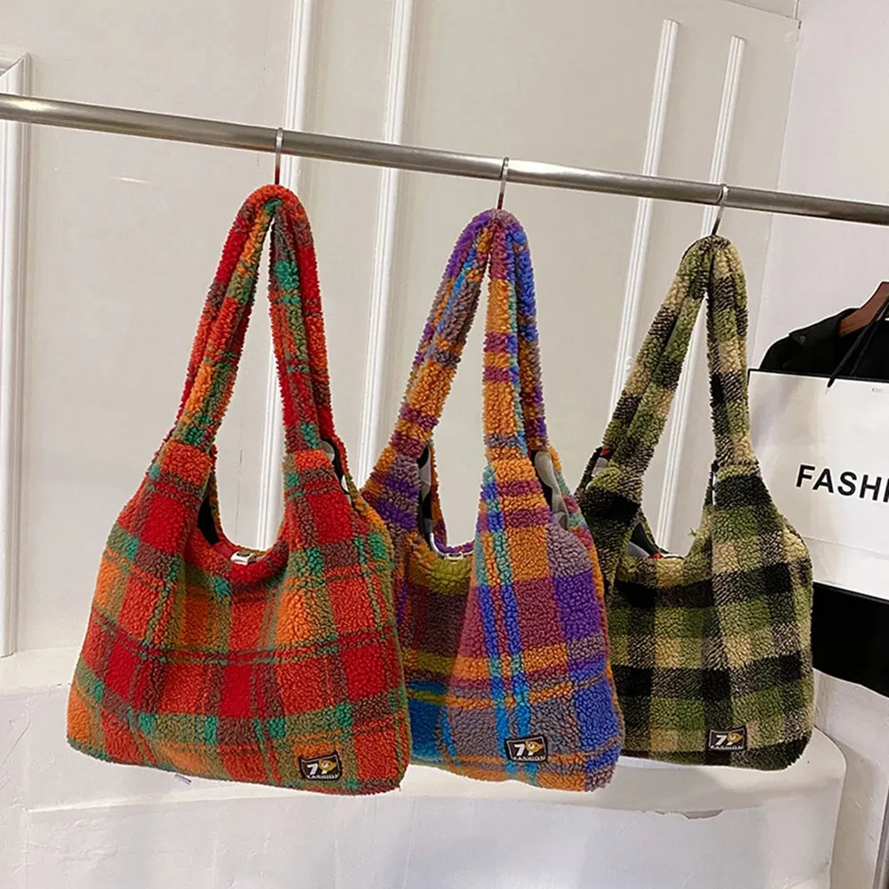 Pre Order:  Plush Plaid Tote Bag