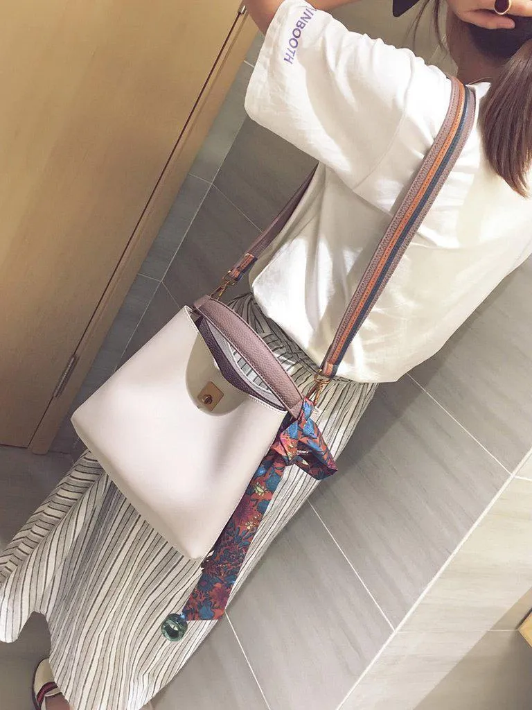 PU Shoulder Bag With Scarf Tassel