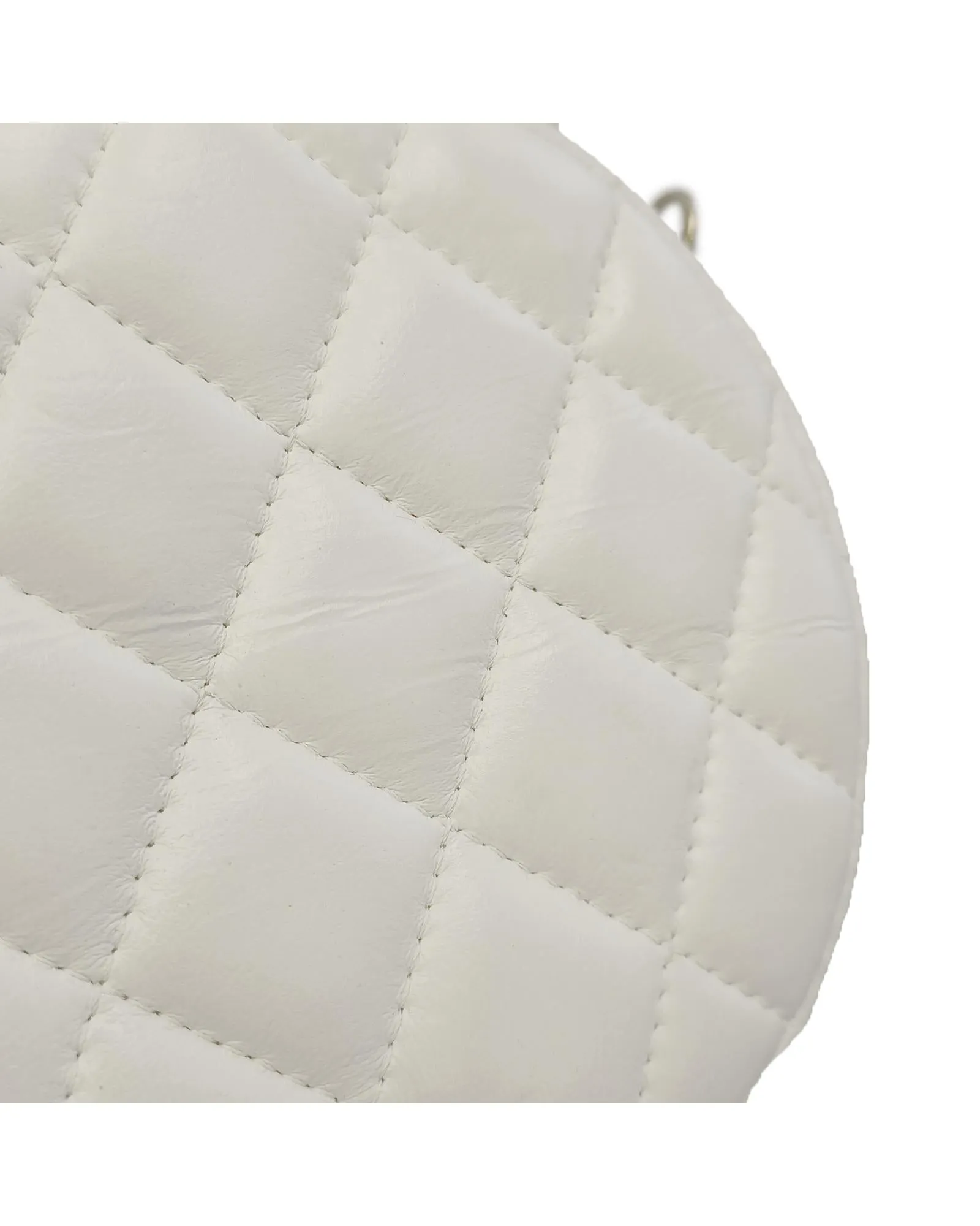 Quilted Lambskin Pearl Crush Round Crossbody Bag