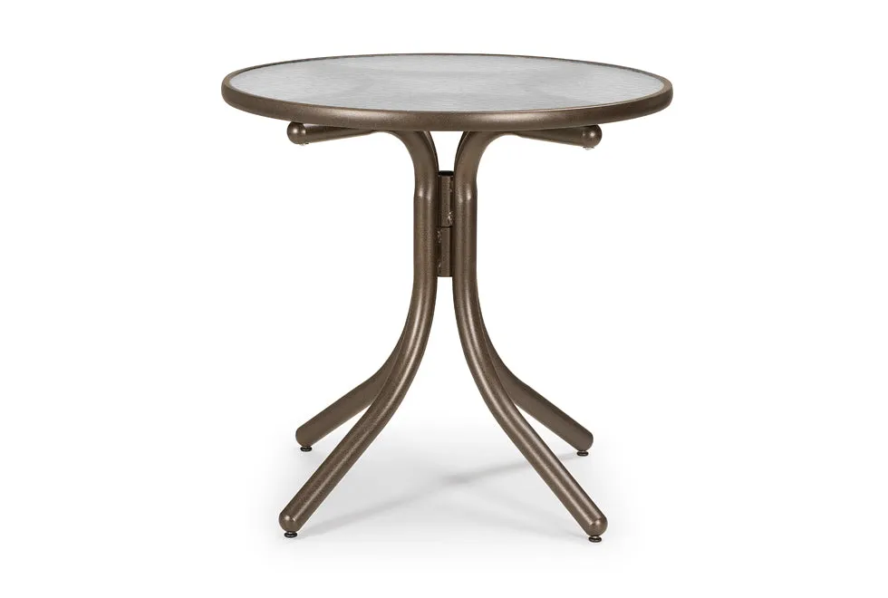 Round Glass Top Dining Height Table