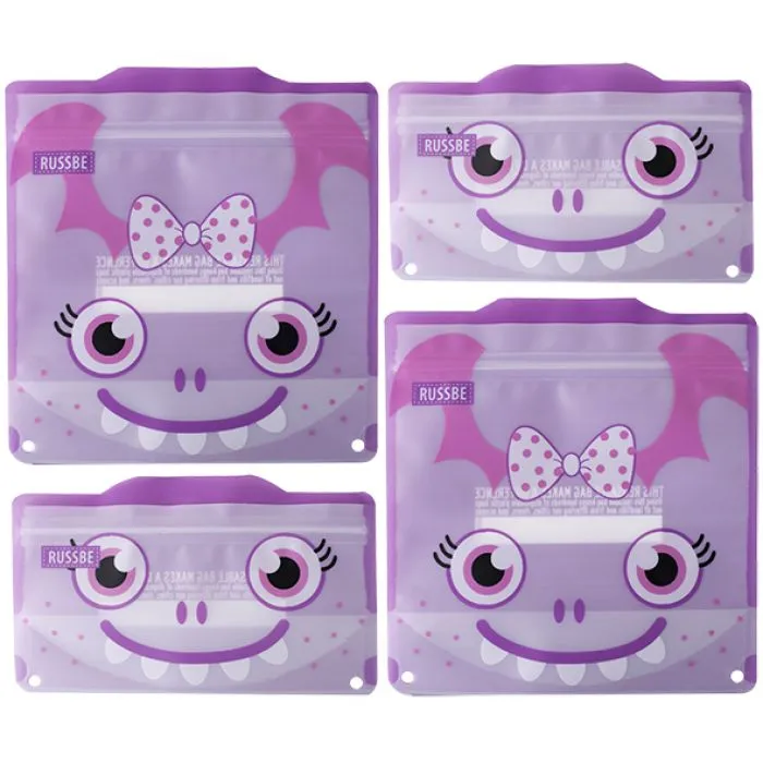 Russbe Snack & Sandwich Bags 4pk - Purple Monster