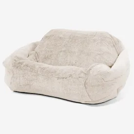 Sabine Bean Bag Armchair - Fluffy Faux Fur Rabbit White