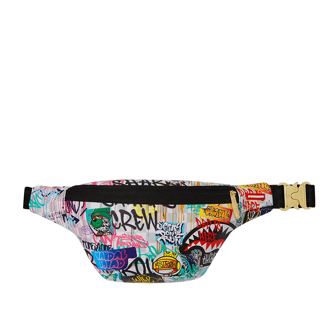 Sprayground Create Another Day Crossbody Bag - White / Gold/ Black