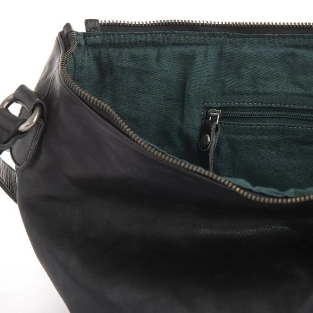 Stitch & Hide Santa Monica Leather Shoulder Bag Black