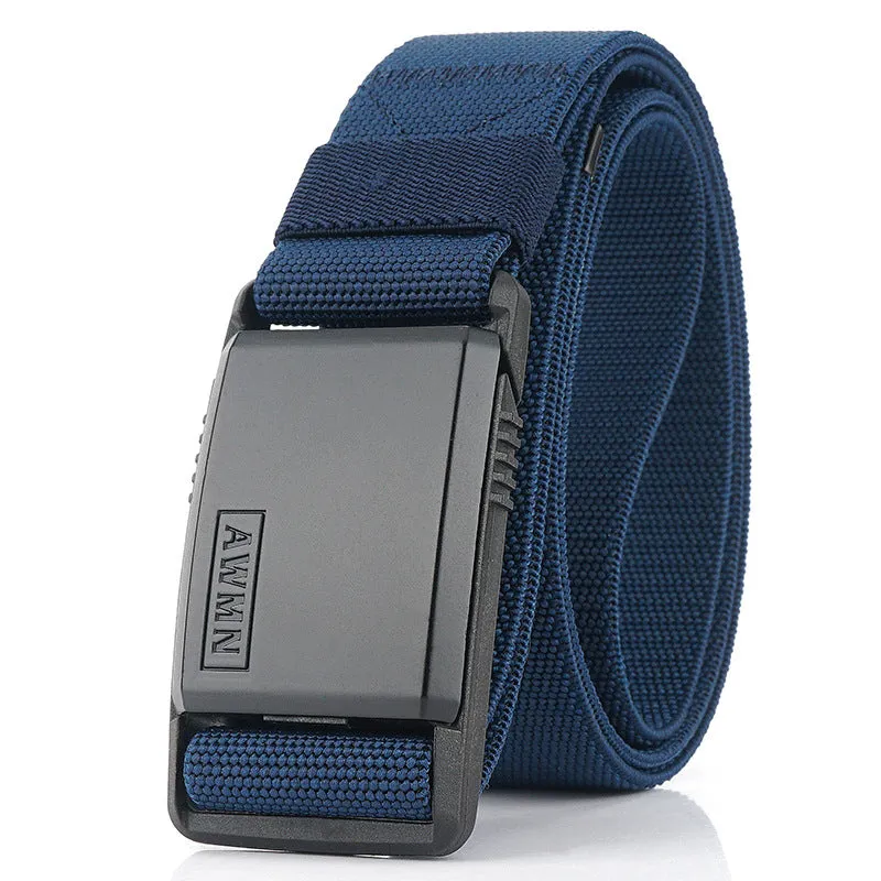 Tactical Nylon Waistband Men's Quick Release Automatic Buckle Belt Casual Stretch Pant Belt