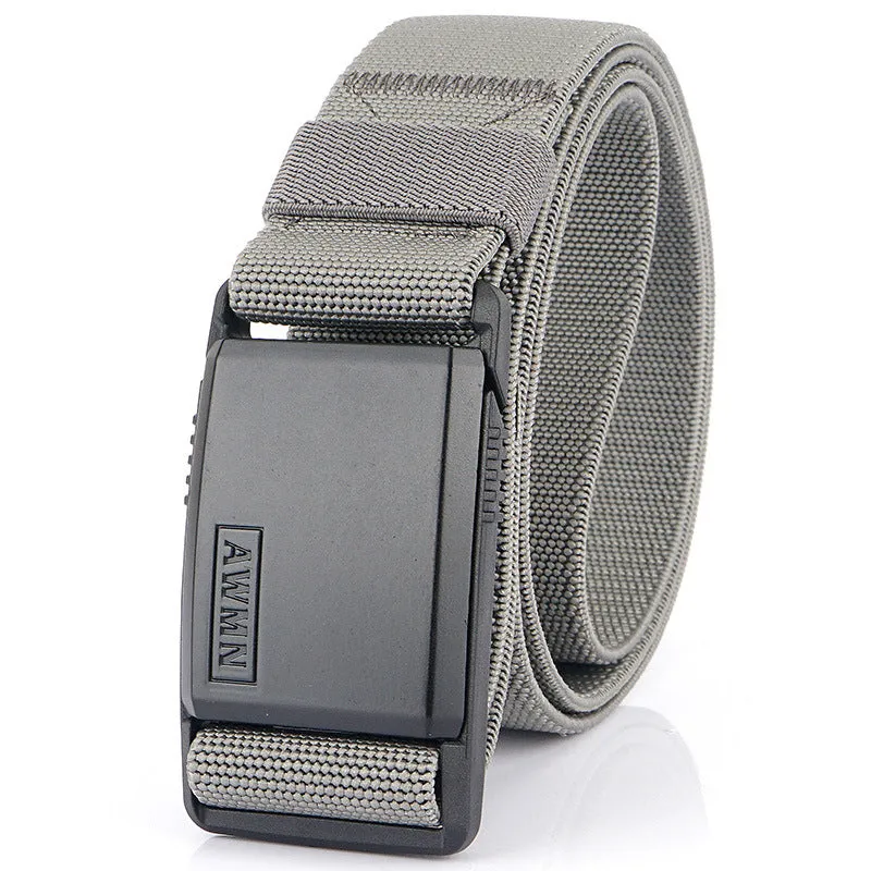 Tactical Nylon Waistband Men's Quick Release Automatic Buckle Belt Casual Stretch Pant Belt