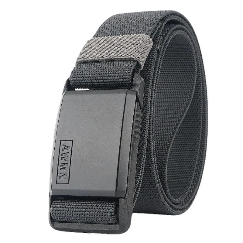 Tactical Nylon Waistband Men's Quick Release Automatic Buckle Belt Casual Stretch Pant Belt