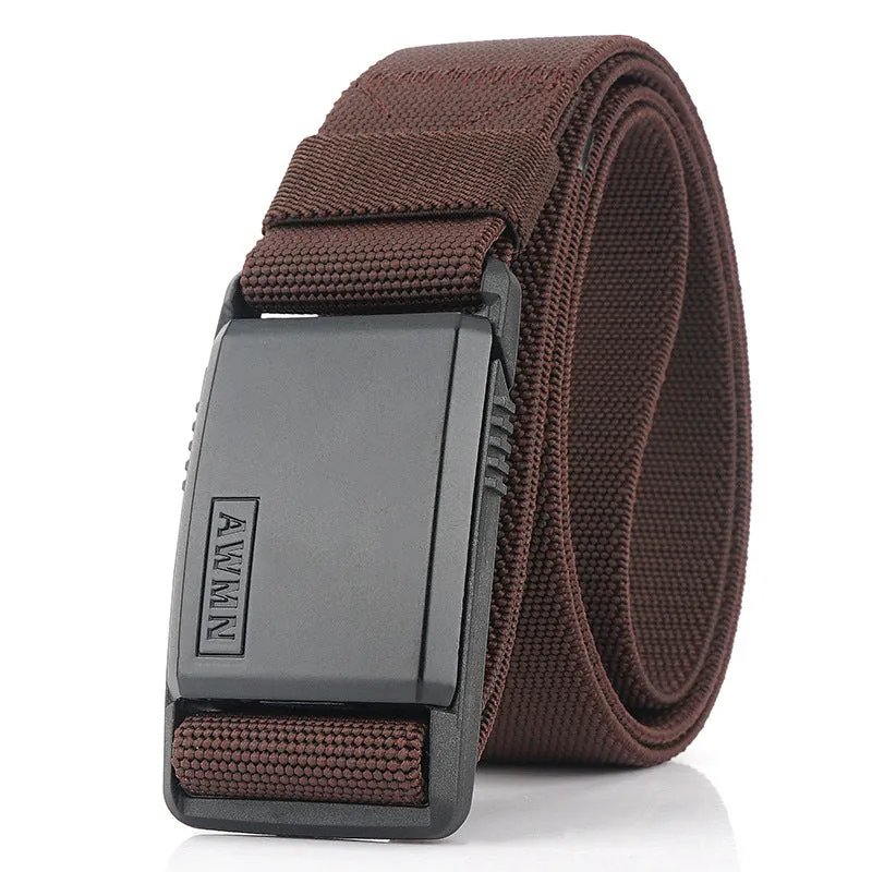 Tactical Nylon Waistband Men's Quick Release Automatic Buckle Belt Casual Stretch Pant Belt