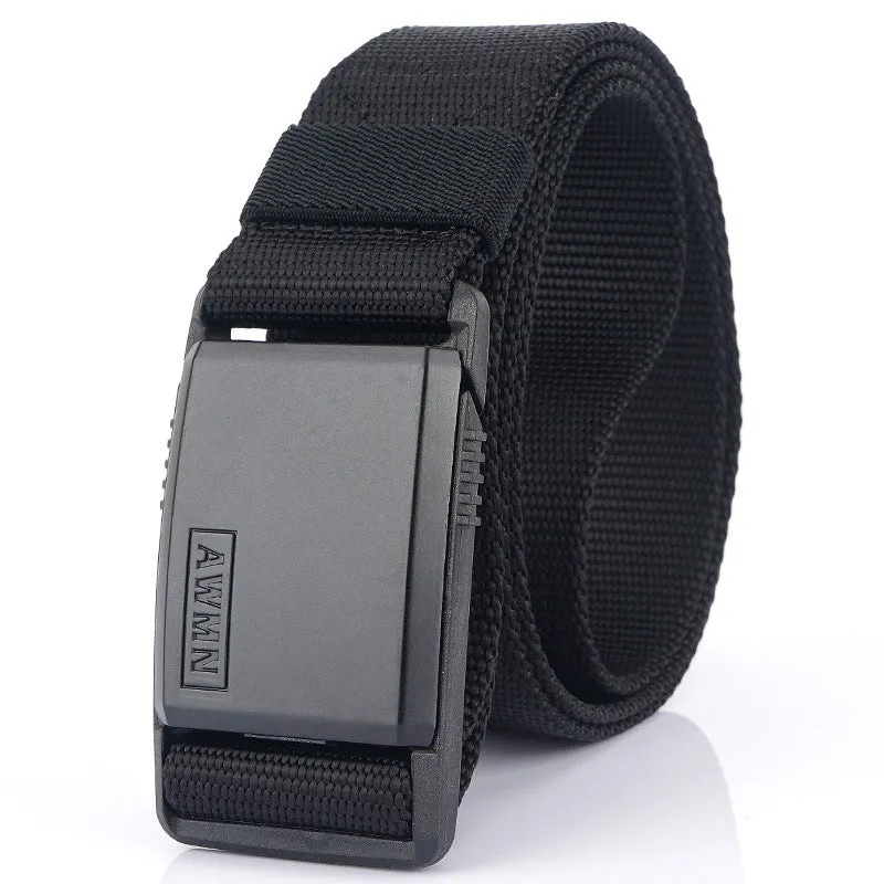 Tactical Nylon Waistband Men's Quick Release Automatic Buckle Belt Casual Stretch Pant Belt