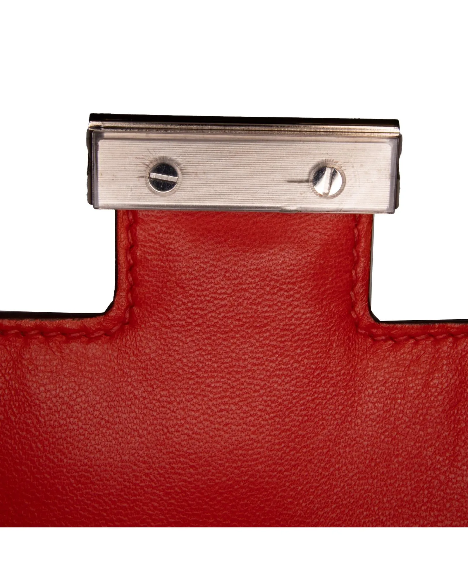 Tadelakt Leather Mini Constance 18 Bag in Rouge Tomate