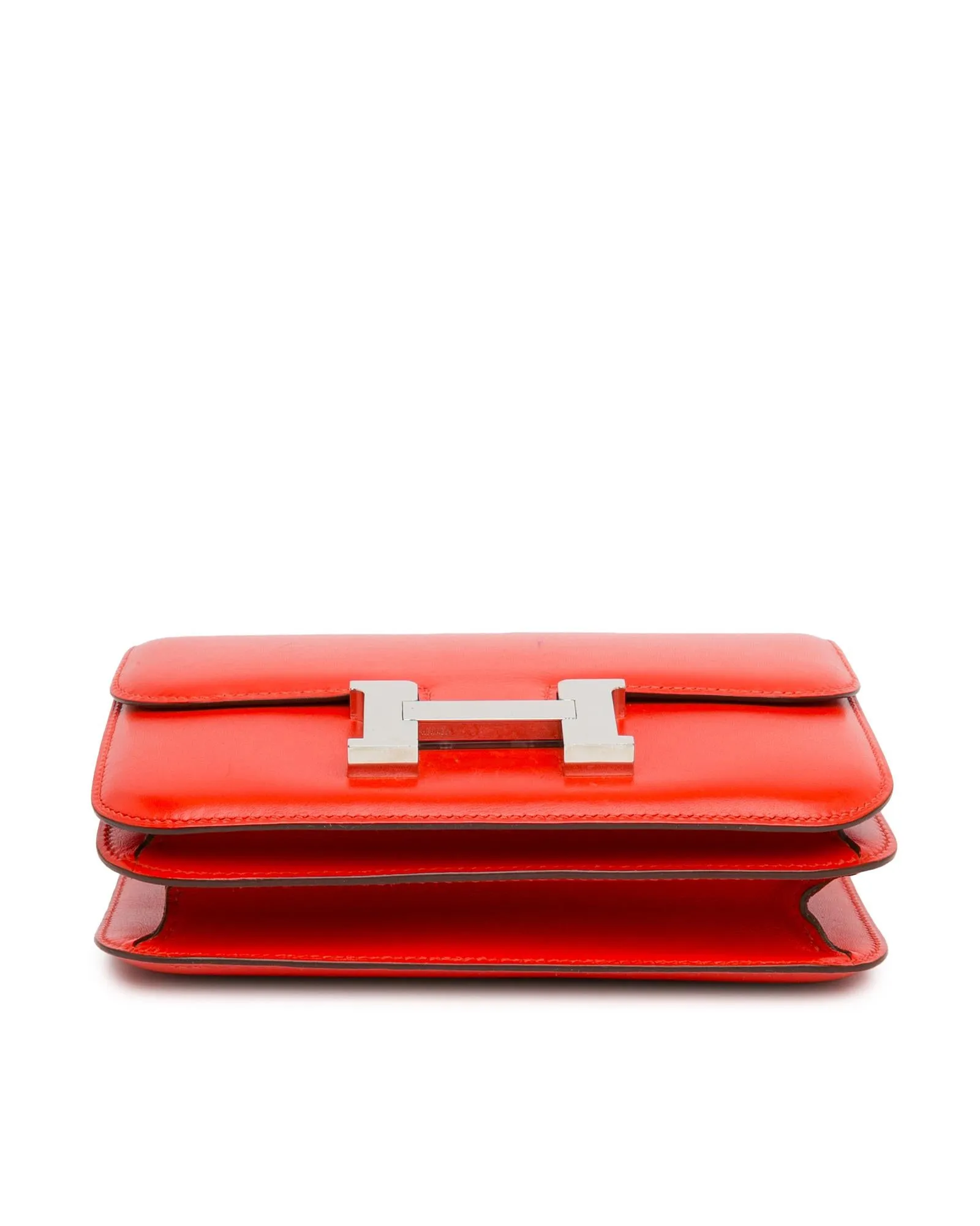 Tadelakt Leather Mini Constance 18 Bag in Rouge Tomate